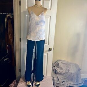 Style Rack Los Angeles‎ Women’s Satin Boho Airbrush Y2K V neck Blouse S